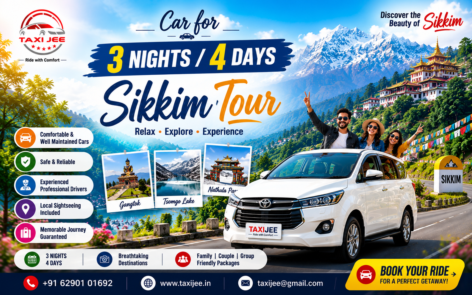 Car For 4 Nights 5 Days Gangtok Tour